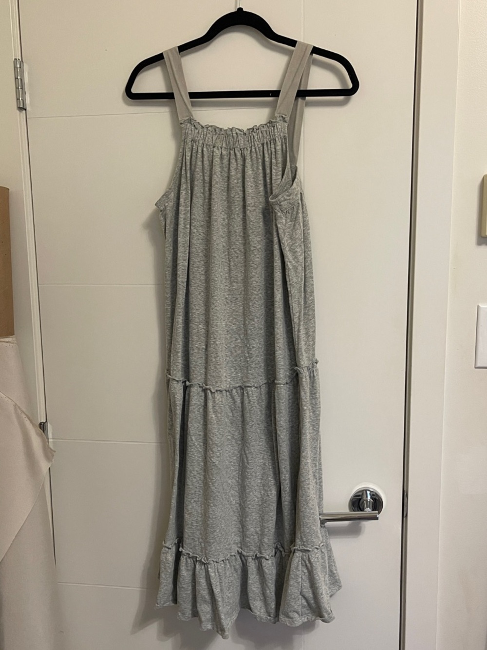 Gentle Fawn Light Gray Tiered Maxi Dress